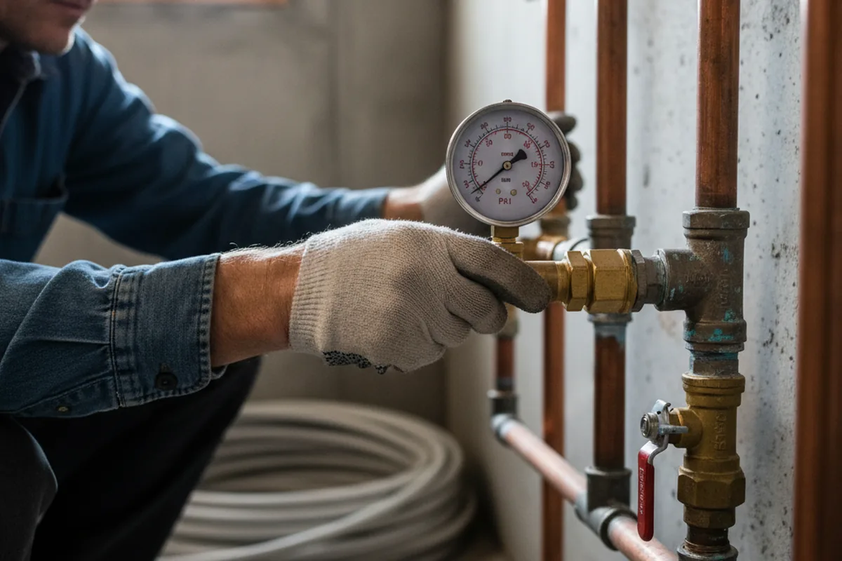 Pressure testing a repaired line during Water Line Repair in Ochopee